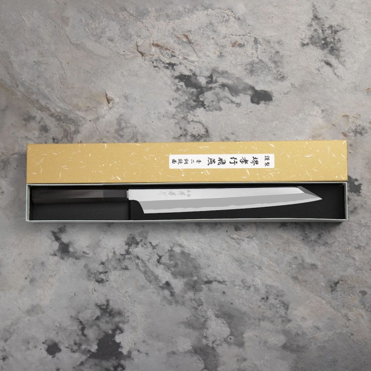 Sakai Takayuki Hien Aogami#2 Japoński Nóż Kengata Yanagiba 27 cm