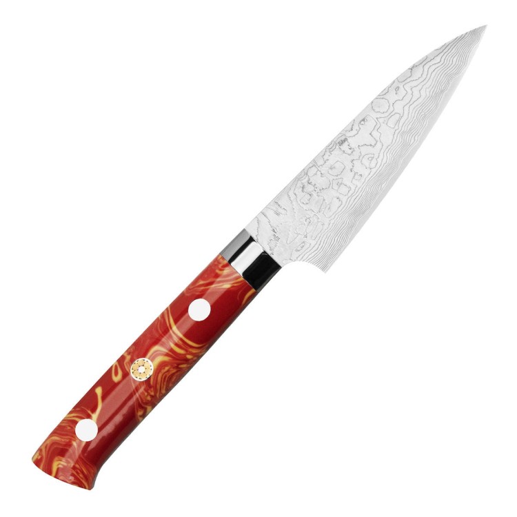 Takeshi Saji Red Turquoise R2 Japoński Nóż Do Obierania 9cm LIMITED