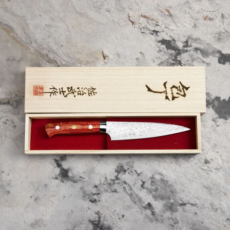 Takeshi Saji Red Turquoise R2 Japoński Nóż Uniwersalny 15cm LIMITED