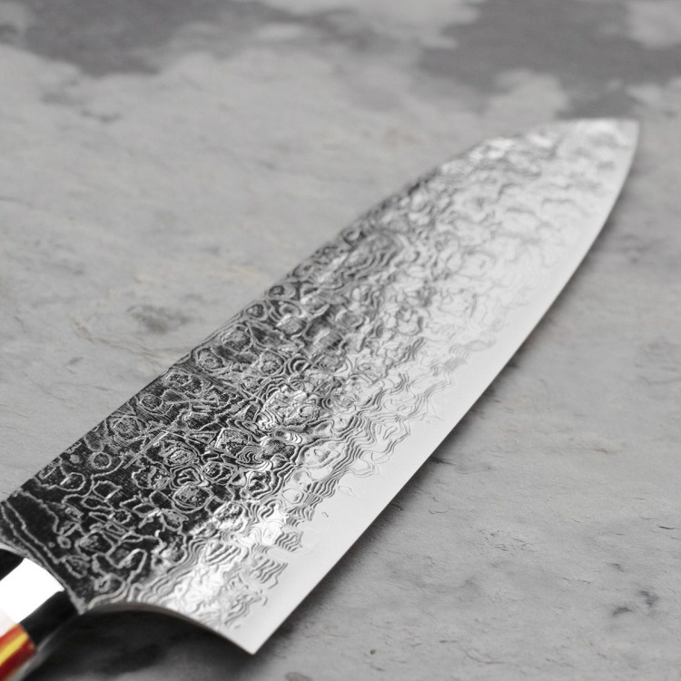 Takeshi Saji Red Turquoise R2 Japoński Nóż Santoku 18cm LIMITED