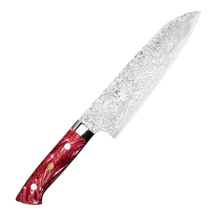 Takeshi Saji Red Turquoise R2 Japoński Nóż Santoku 18cm