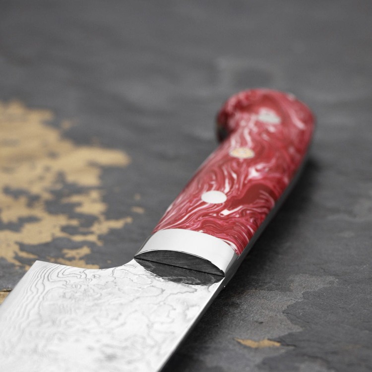 Takeshi Saji Red Turquoise R2 Japoński Nóż Santoku 18cm