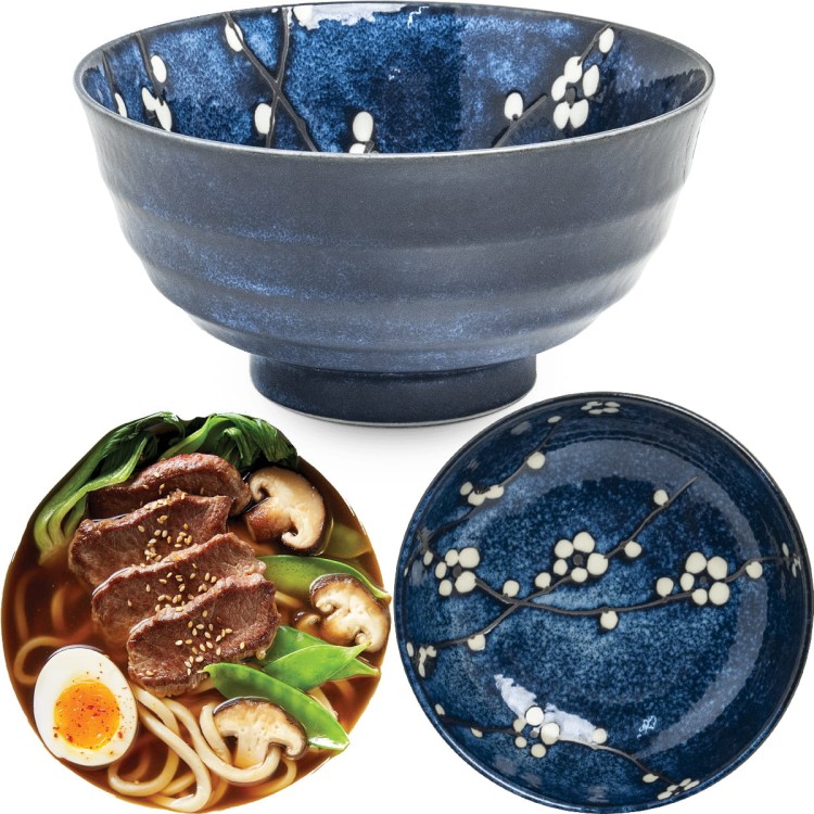 Miseczka Ciemno Niebieska Miska Do Makaronu Udon Hana Blue 17cm EDO JAPAN