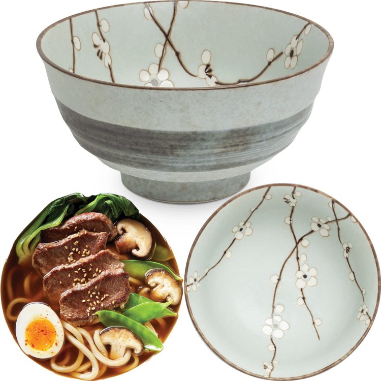Miseczka Jasno Zielona Miska Do Makaronu Udon Hana Light Green 17cm EDO JAPAN