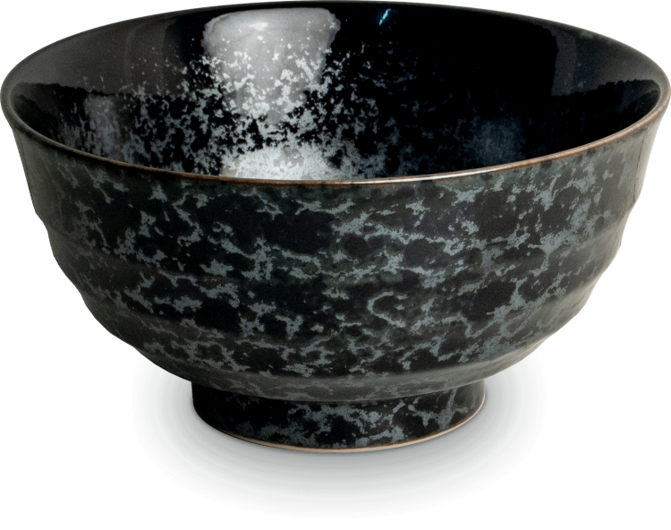 Miseczka Czarno Szara Miska Do Makaronu Udon Koge 17cm EDO JAPAN