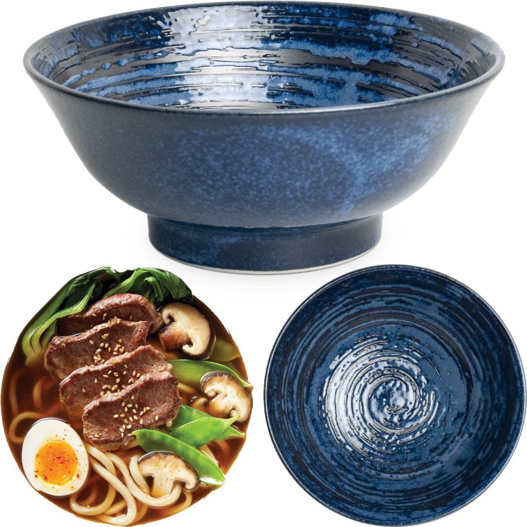 Miseczka Ciemno Niebieska Miska Do Makaronu Ramen Uzu 22cm EDO JAPAN