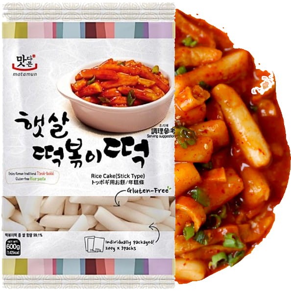 Kluski Ryżowe Koreańskie Tteokbokki Topokki Rurki 600g (3x200g) MATAMUN