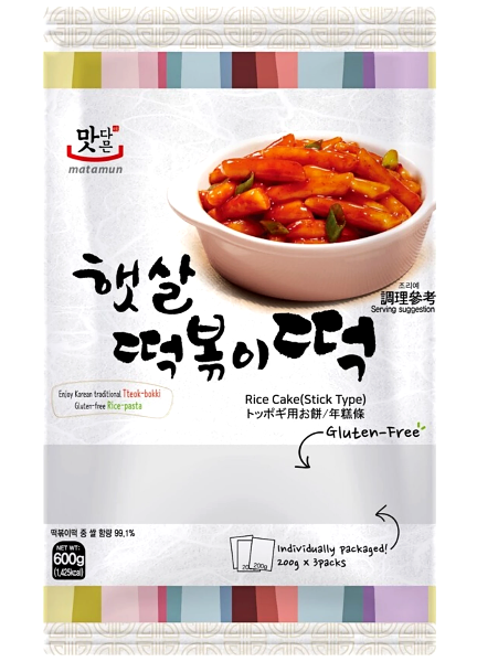 Kluski Ryżowe Koreańskie Tteokbokki Topokki Rurki 600g (3x200g) MATAMUN