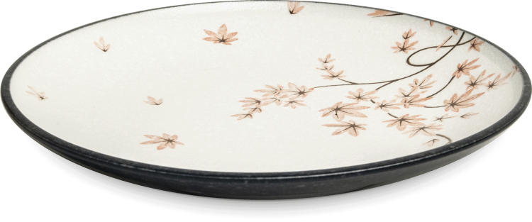 Ceramiczny Biały Talerz Do Serwowania Sushi Liść Klonu 25,5cm EDO JAPAN