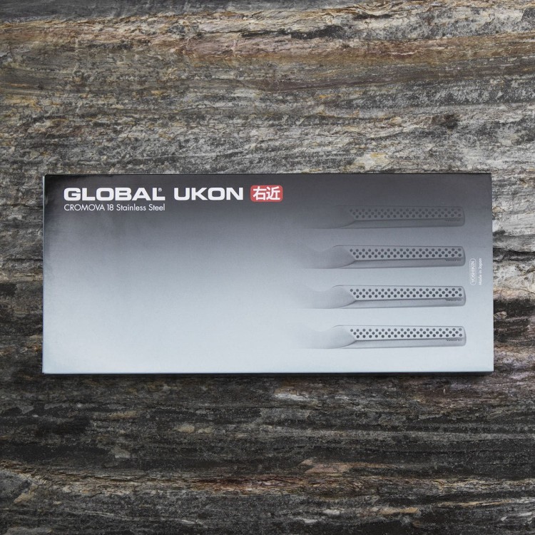 Global Ukon Japoński Zestaw 4 Noży Do Steków 13cm GUF-31/4