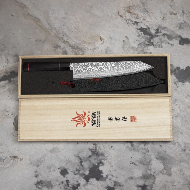 Kanetsune Namishibuki SG-2 Japoński Nóż Kiritsuke 21cm i Ochraniacz Saya