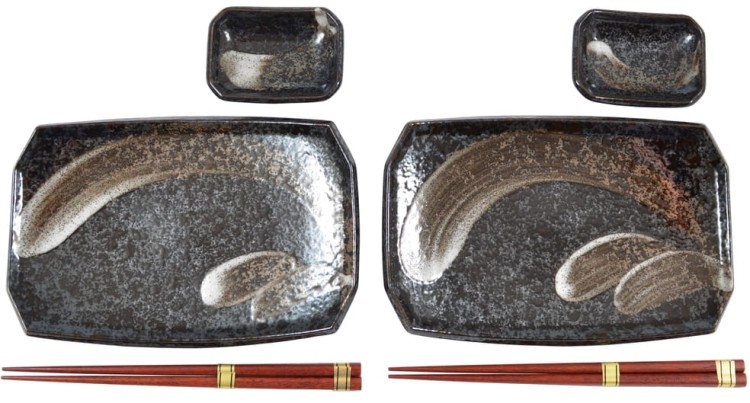 Zestaw Ceramiki Do Sushi Ciemny Ansen Dla 2 Osób EDO JAPAN