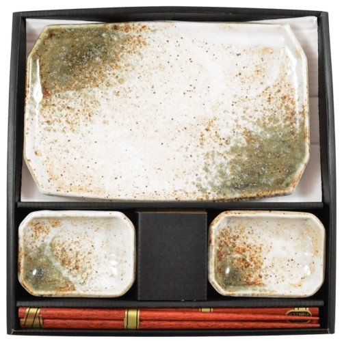 Zestaw Ceramiki Do Sushi HIKARI Jasny Kremowy Dla 2 Osób EDO JAPAN