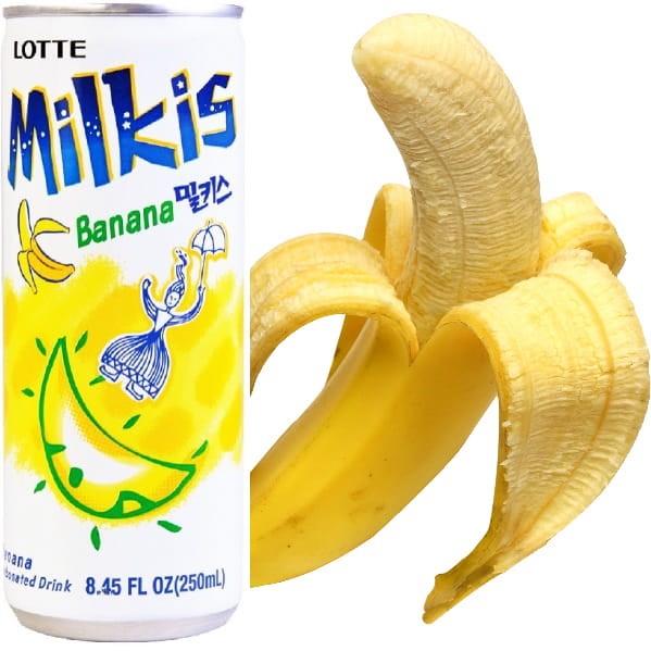 Mleczny Napój Gazowany Milkis o Smaku Bananowym 250ml LOTTE