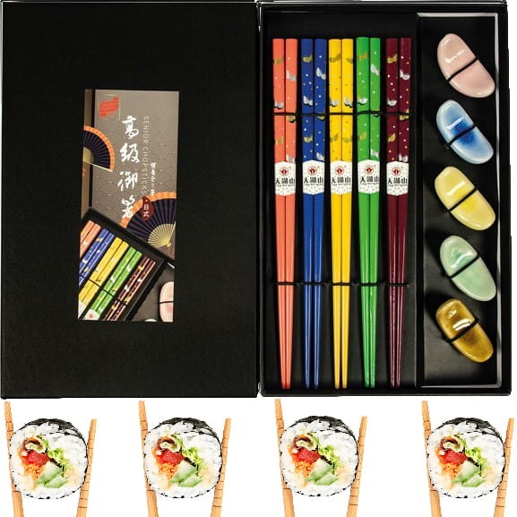 Zestaw Kolorowych Pałeczek z Podstawką Różne Kolory w Pudełku 5 Par GOLDEN TURTLE