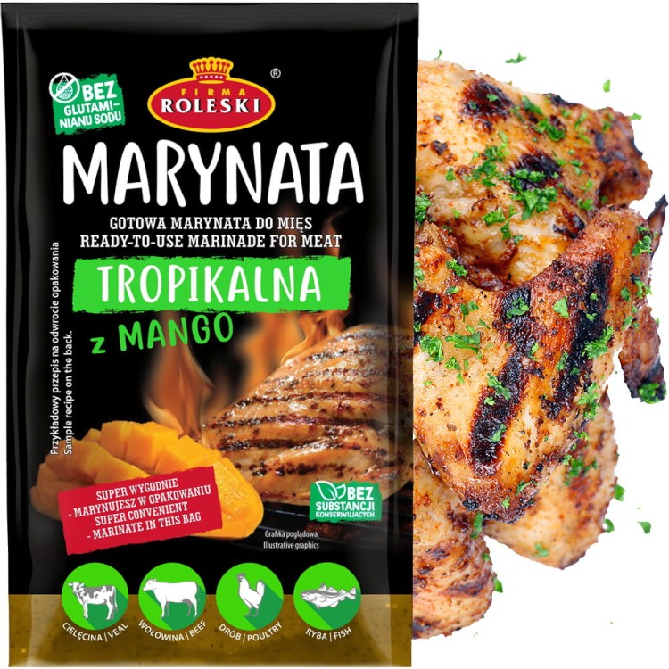 Marynata Tropikalna z MANGO Do Mięsa Bez Glutenu i Konserwantów 200g ROLESKI
