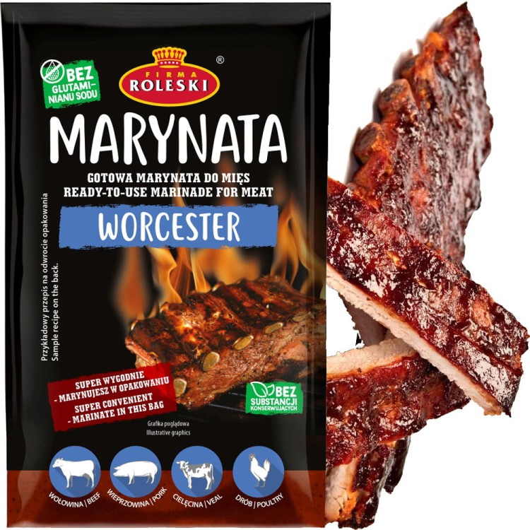 Marynata WORCESTER Do Mięsa Bez Glutenu i Konserwantów 200g ROLESKI