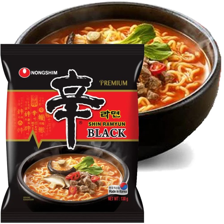 Koreańska Zupka Błyskawiczna Shin Ramyun Black Ostra Hot 130g NONGSHIM