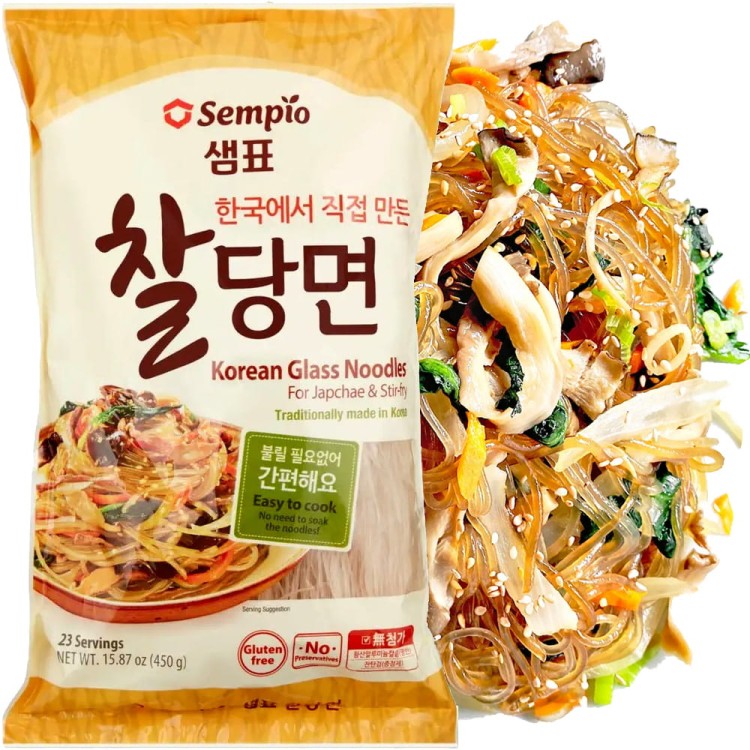 Makaron z Tapioki i Batatów Koreański Glass Noodles 450g SEMPIO