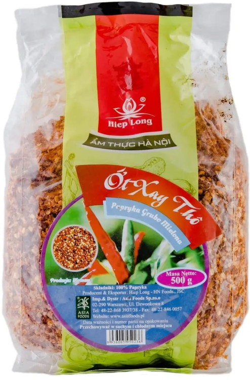 Suszone Kruszone Papryczki Chili Grubo Mielone Wietnamskie 500g HIEP LONG