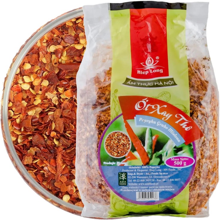 Suszone Kruszone Papryczki Chili Grubo Mielone Wietnamskie 500g HIEP LONG
