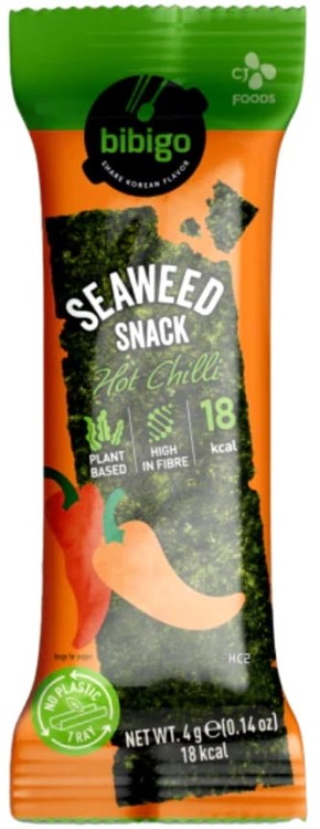 Nori Snacks Koreańska Chrupiąca Przekąska Algi Hot Chilli 4g BIBIGO