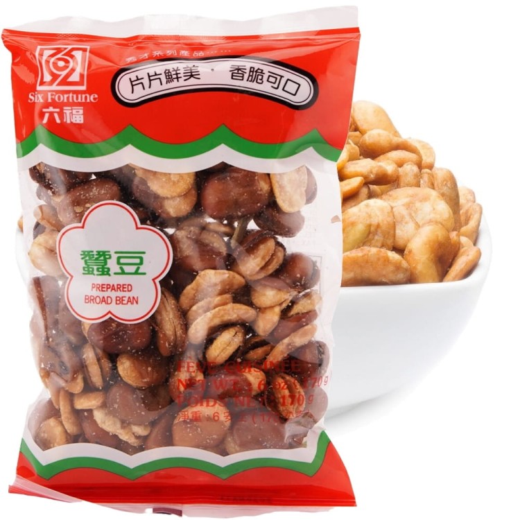 Tajwański Prażony Bób z Solą 170g SIX FORTUNE
