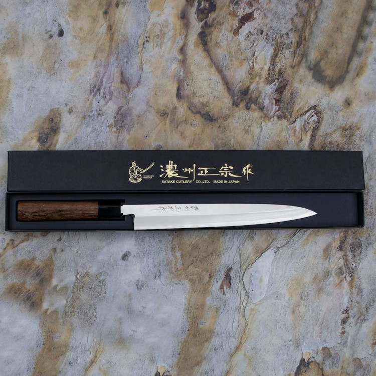 Satake Aogami Pro Japoński Nóż Sashimi Yanagiba Do Sushi 27cm