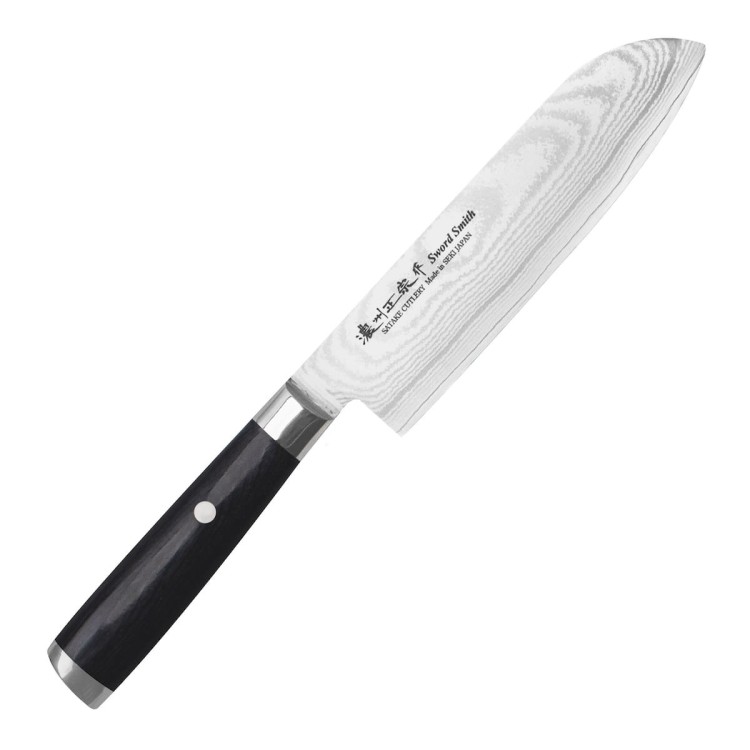 Satake Damascus Japoński Nóż Santoku 17cm