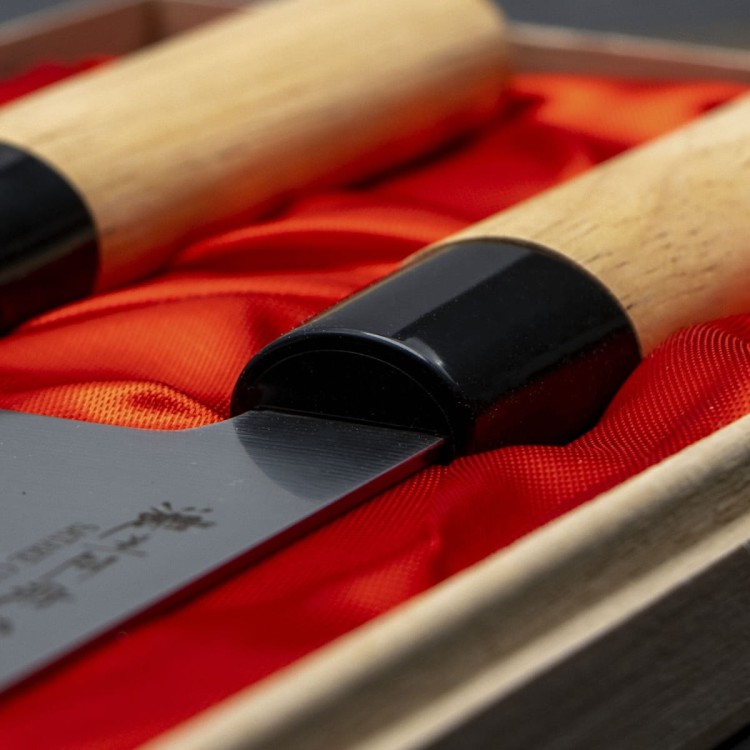 Satake Misaki Japoński Zestaw 2 Noży Nóż Santoku 17cm i Nakiri 16cm