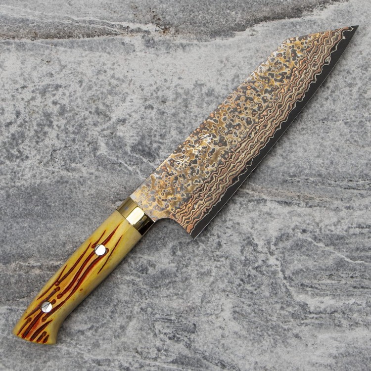 Takeshi Saji OBB Black VG-10 Color Japoński Nóż Bunka 17cm