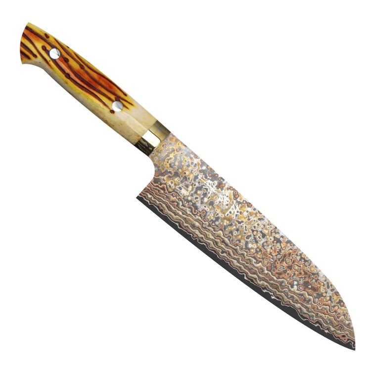 Takeshi Saji OBB Black VG-10 Color Japoński Nóż Santoku 18cm