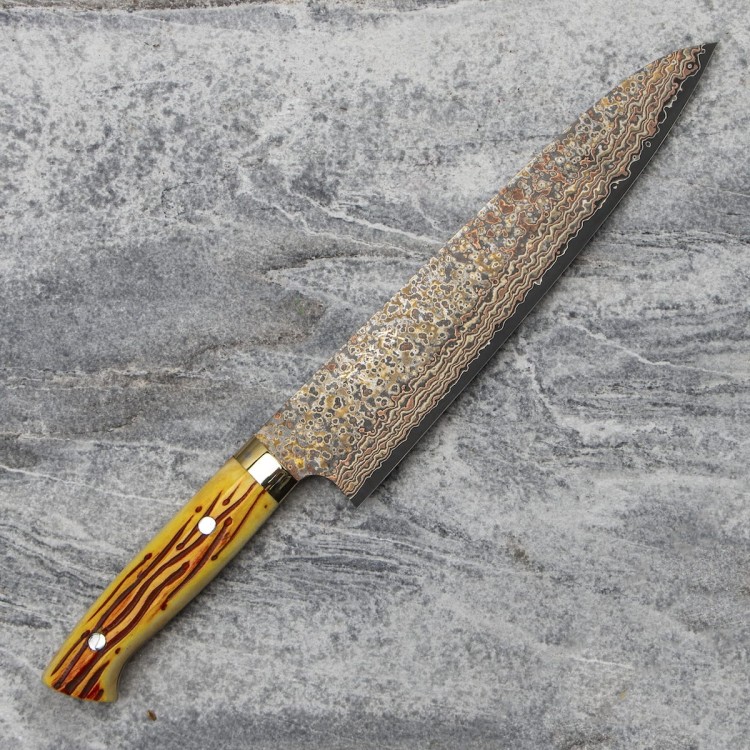 Takeshi Saji OBB Black VG-10 Color Japoński Nóż Szefa Kuchni 24cm