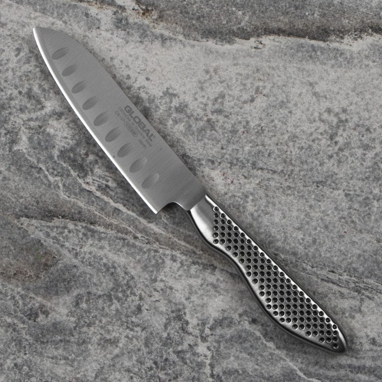 Global Japoński Nóż Mini Santoku Żłobiony 11cm GS-57