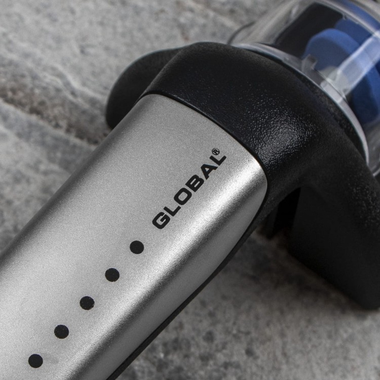 Global Japońska Ceramiczna Ostrzałka Wodna 3 Fazowa Do Ostrzenia Noży Stalowo-Czarna G-913/SB