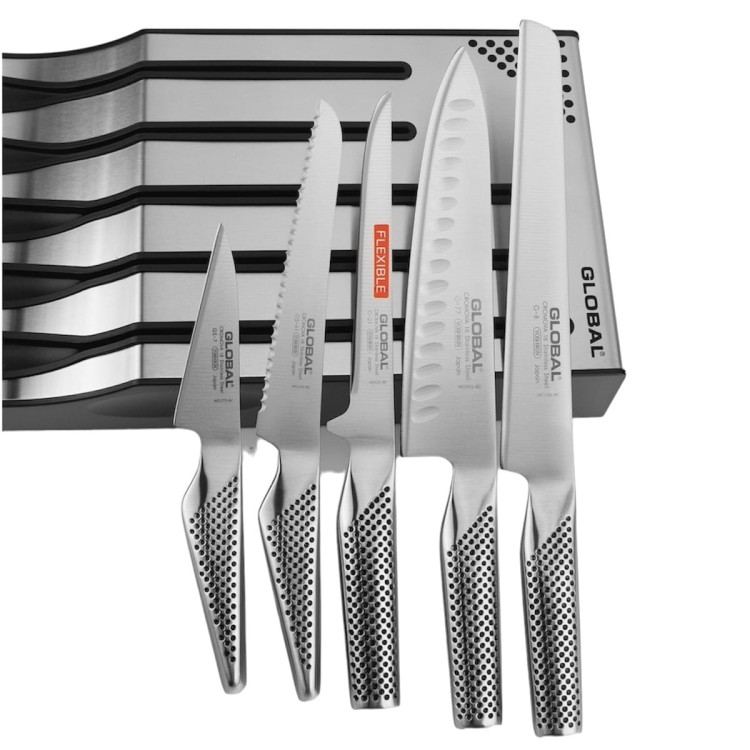 Global Japoński Zestaw 5 Noży Kuchennych z Bazą Global Dock Set B G-88/77821617