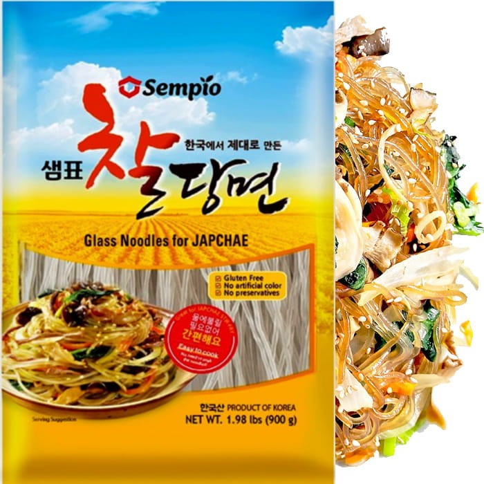 Makaron z Tapioki i Batatów Koreański Glass Noodles 900g SEMPIO