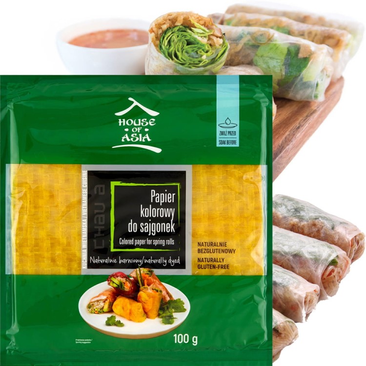 Papier Ryżowy Kolorowy Do Sajgonek i Spring Rolls 100g HOUSE OF ASIA