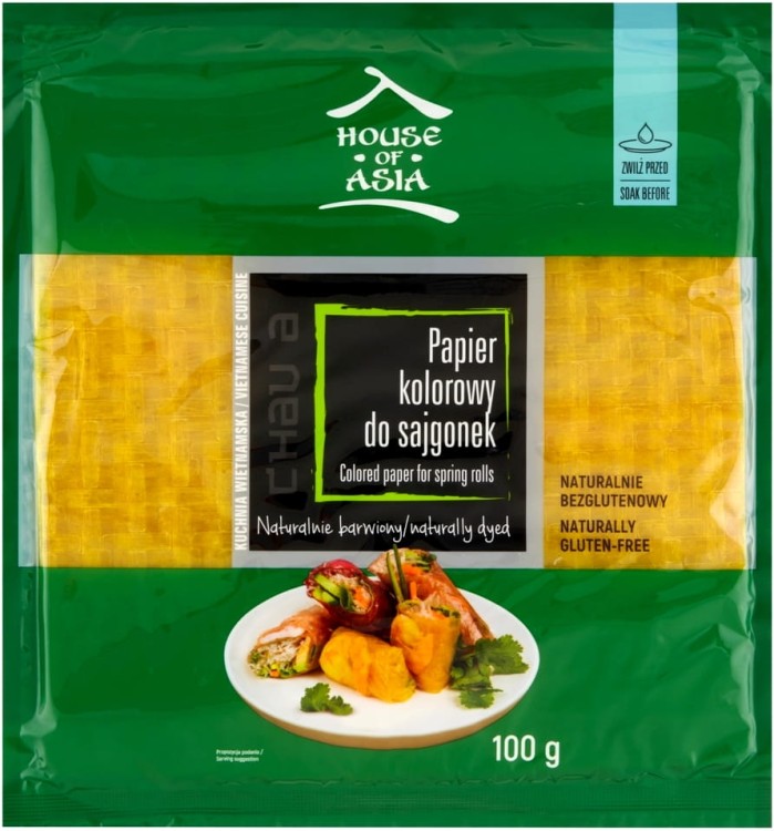 Papier Ryżowy Kolorowy Do Sajgonek i Spring Rolls 100g HOUSE OF ASIA