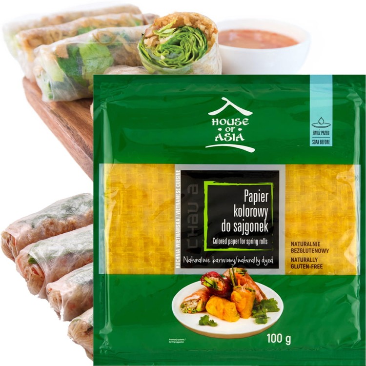 Papier Ryżowy Kolorowy Do Sajgonek i Spring Rolls 100g HOUSE OF ASIA