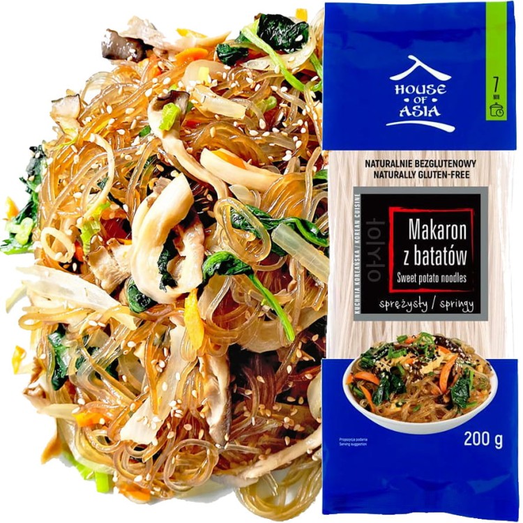 Makaron z Słodkich Ziemniaków Batatów Glass Noodles 200g HOUSE OF ASIA