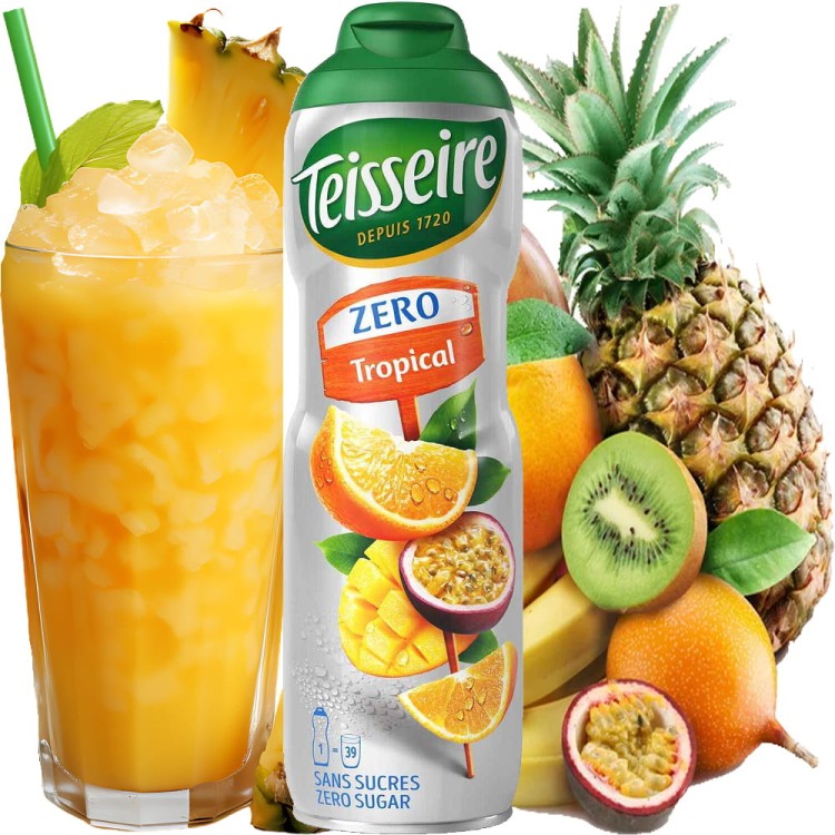 Syrop Koncentrat OWOCE TROPIKALNE Tropical BEZ CUKRU 600ml TEISSEIRE