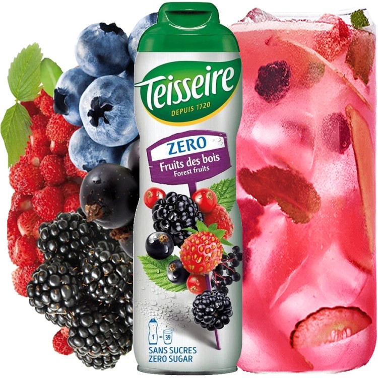 Syrop Koncentrat OWOCE LEŚNE Forest Fruits BEZ CUKRU 600ml TEISSEIRE