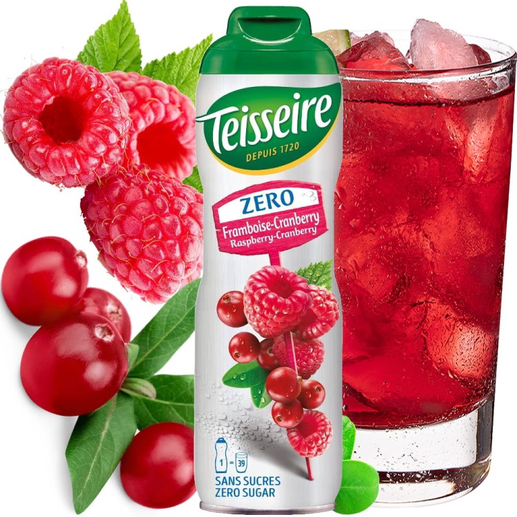 Syrop Koncentrat MALINA ŻURAWINA Raspberry Cranberry BEZ CUKRU 600ml TEISSEIRE