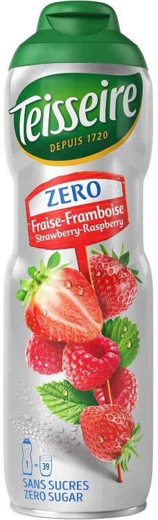 Syrop Koncentrat TRUSKAWKA MALINA Strawberry Raspberry BEZ CUKRU 600ml TEISSEIRE