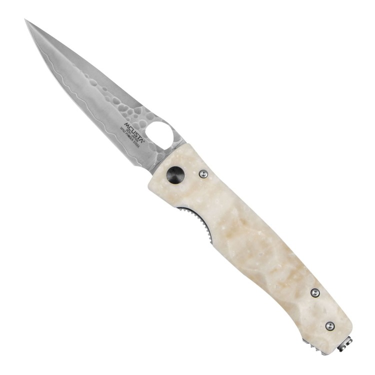 Mcusta Zanmai Elite Corian Damascus Japoński Nóż Składany 9cm