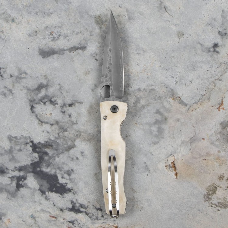 Mcusta Zanmai Elite Corian Damascus Japoński Nóż Składany 9cm