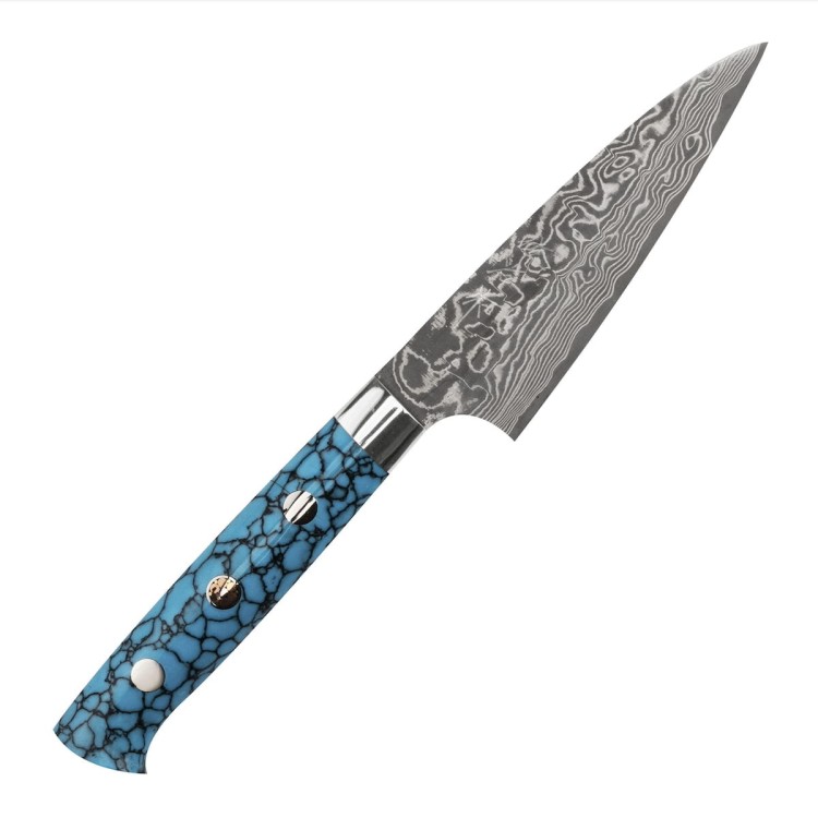 Takeshi Saji BTQ R-2 Black Ręcznie Kuty Japoński Nóż Do Obierania 9cm