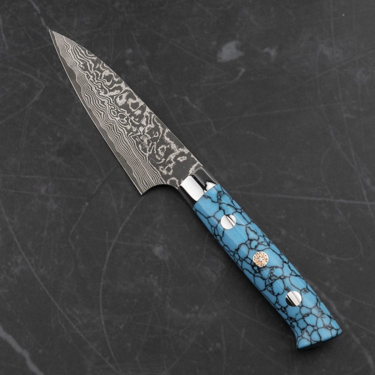 Takeshi Saji BTQ R-2 Black Ręcznie Kuty Japoński Nóż Do Obierania 9cm