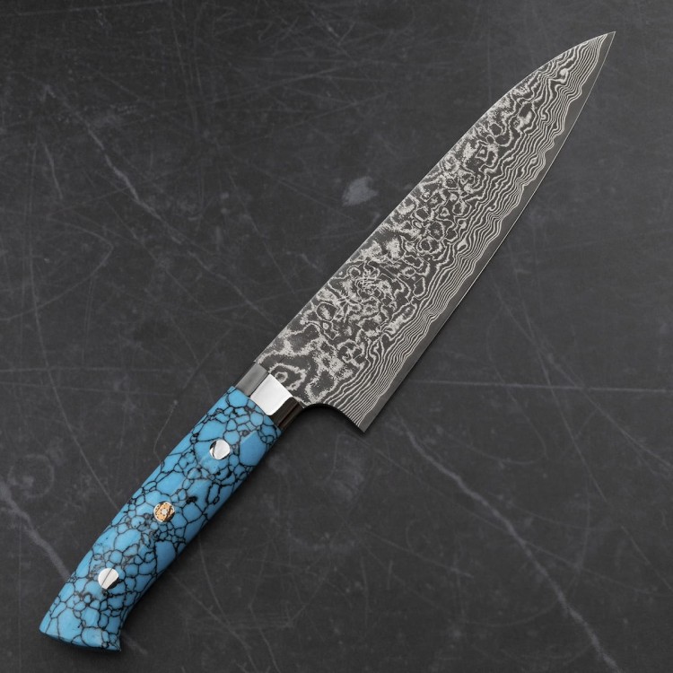 Takeshi Saji BTQ R-2 Black Ręcznie Kuty Japoński Nóż Szefa Kuchni 18cm